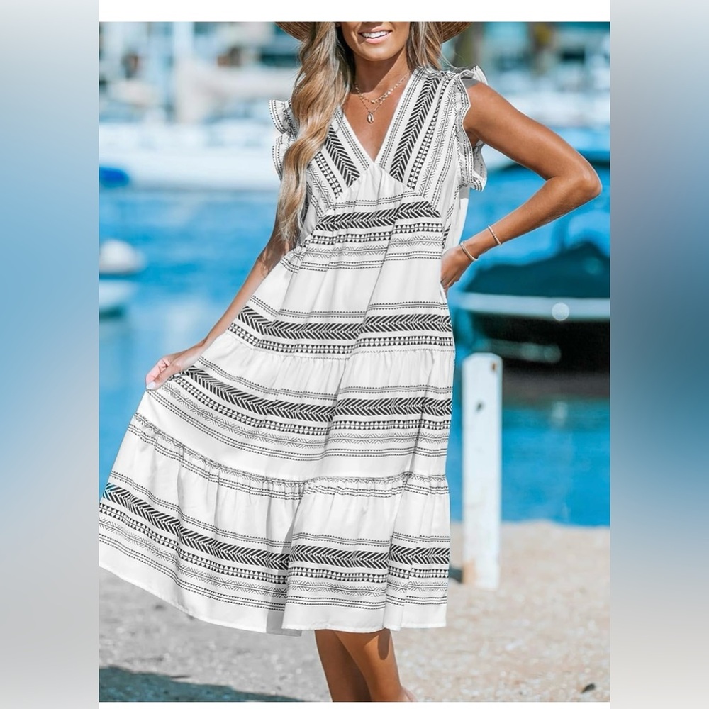 CUPSHE Black and White Summer Dress. NWOT